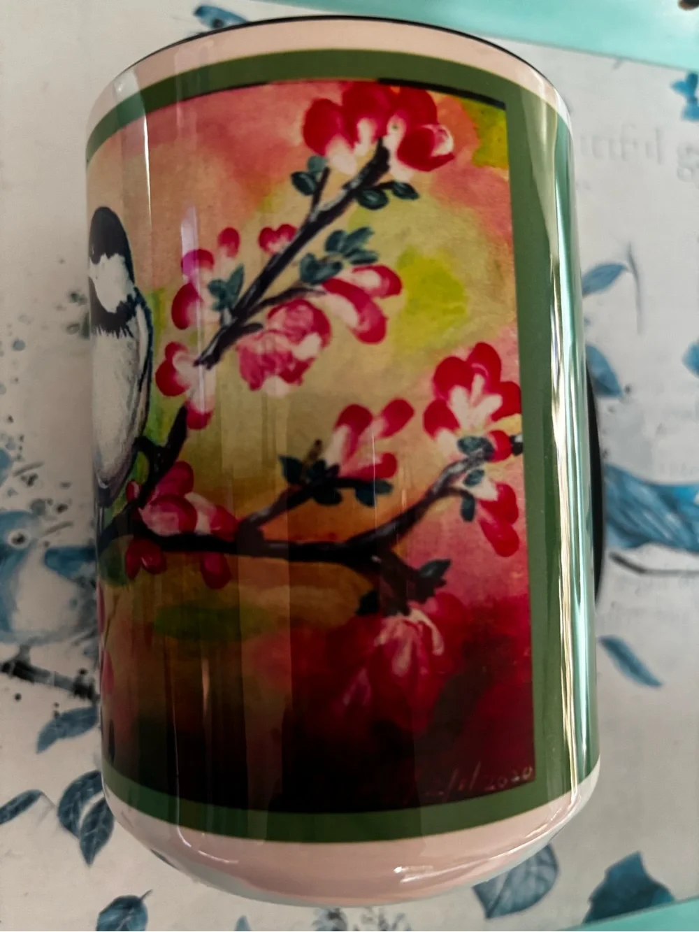 Decorative Bird Blossom coffee mug by Zazzle